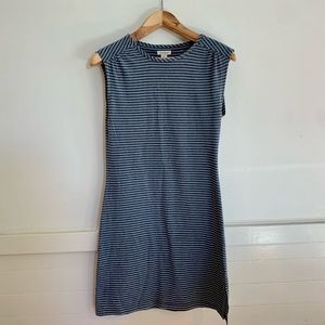 SUNDANCE “Day to Day Stripe Cotton T-Shirt Dress” with navy & white stripes, XS